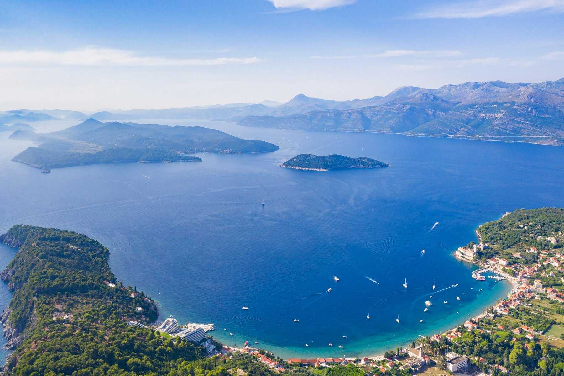 La baie de Šunj sur l’île de Lopud, archipel des Élaphites