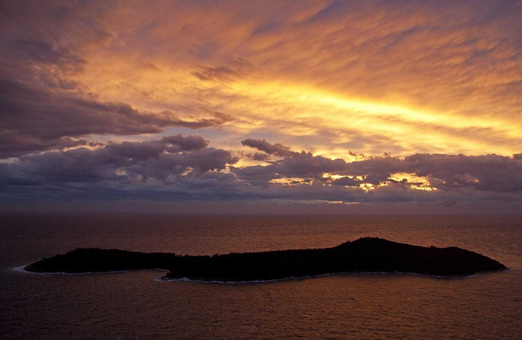 Coucher de soleil sur l’île de Lokrum