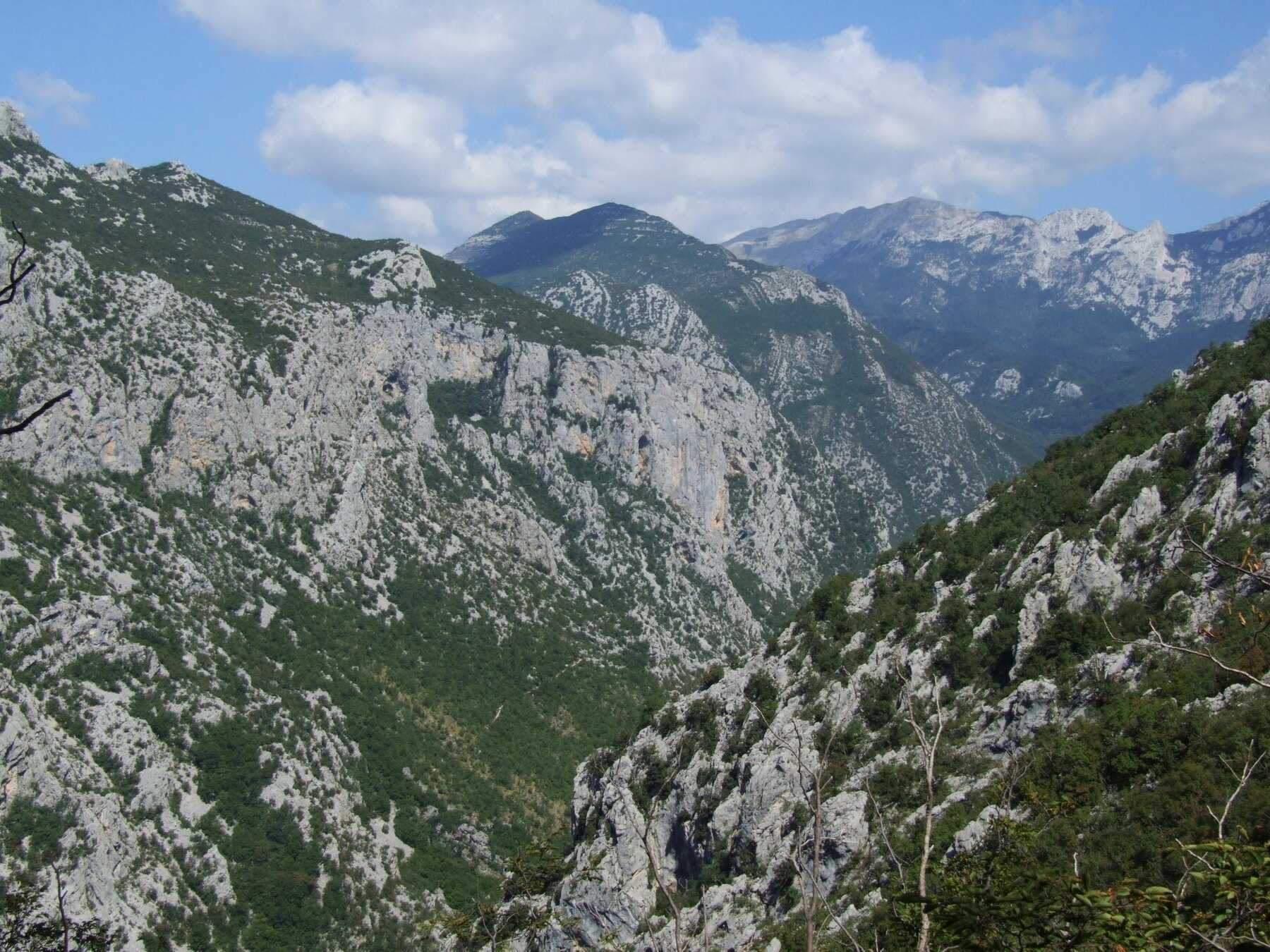 Le canyon de Velika Paklenica entre les parois calcaires du Velebit